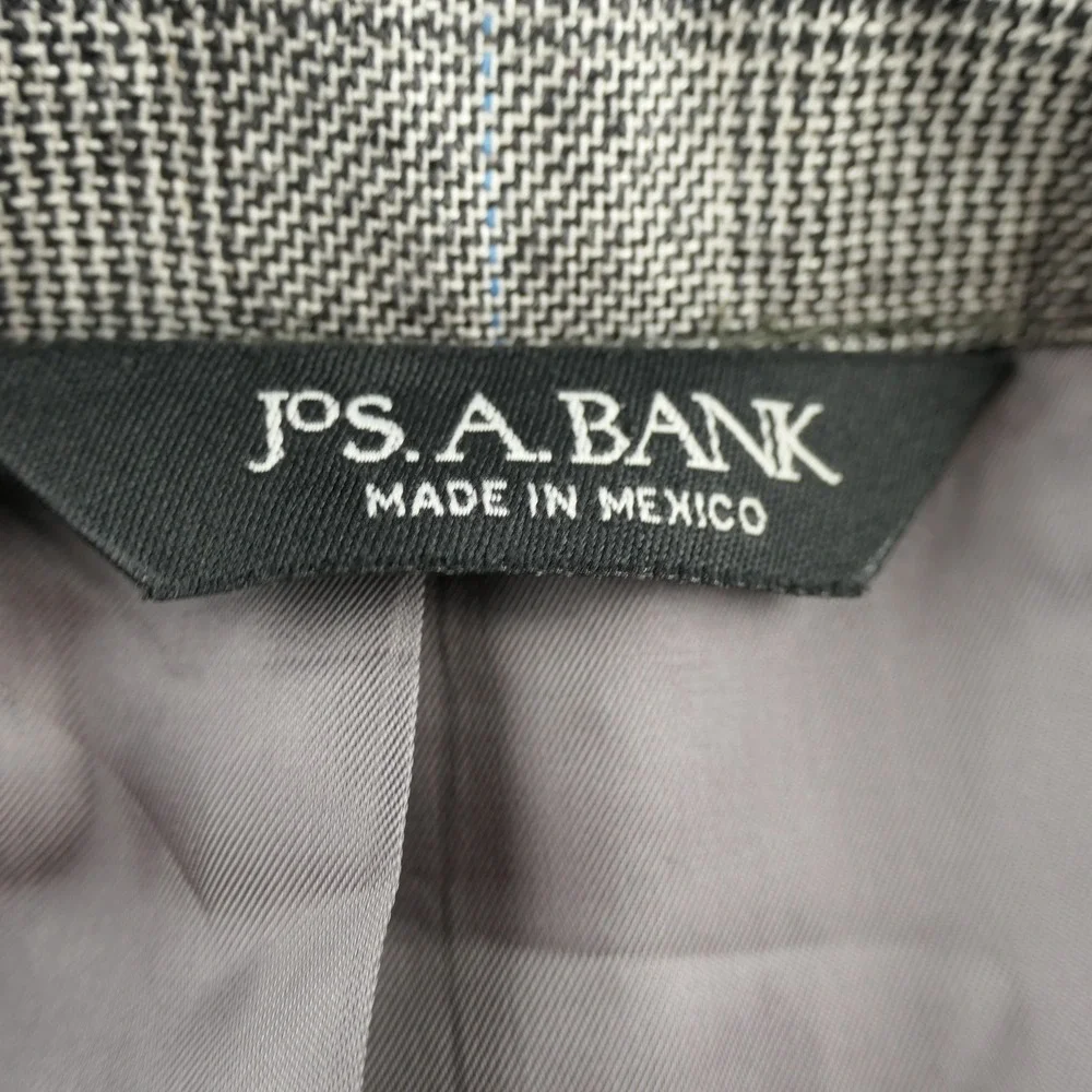 Jos A Bank Signature Sport Coat Mens 43R Silk Camel Hair Glen Plaid Windowpane